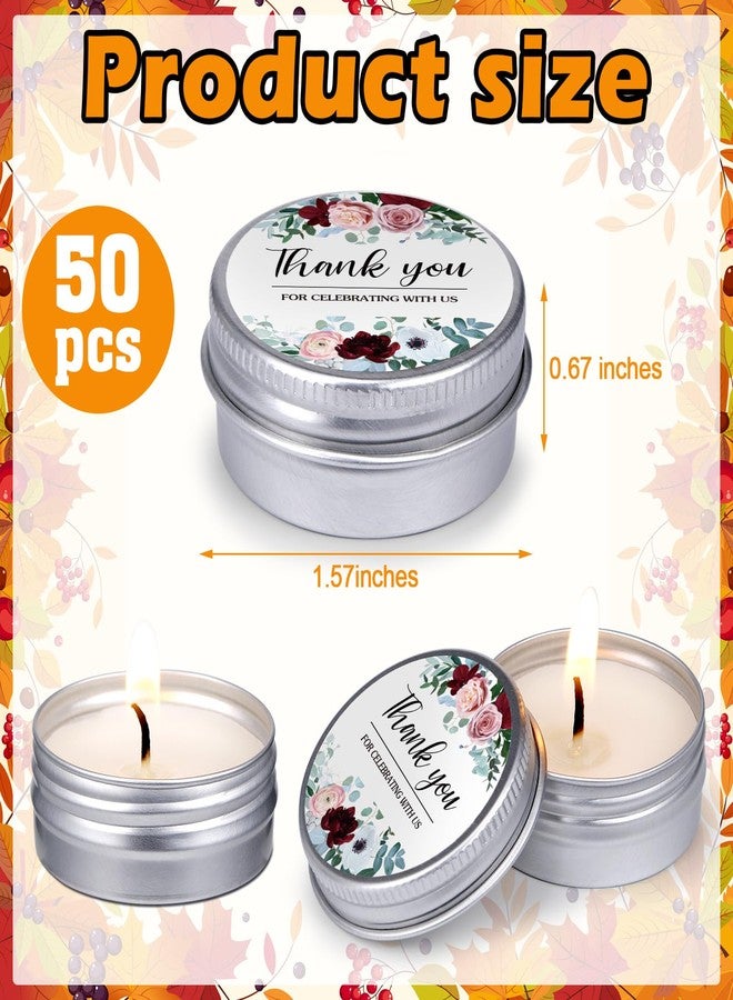 ميتلي مجموعة شموع زفاف MTLEE، ٥٠ قطعة، هدايا تذكارية للضيوف، شموع معطرة برائحة اللافندر، مصنوعة من شمع الصويا، هدايا تذكارية لحفلات توديع العزوبية وحفلات الزفاف الريفية (شكرًا لكم). - Image 4